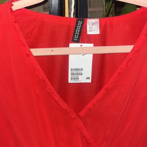 Red Wrap dress size XS - Picture 2 of 6